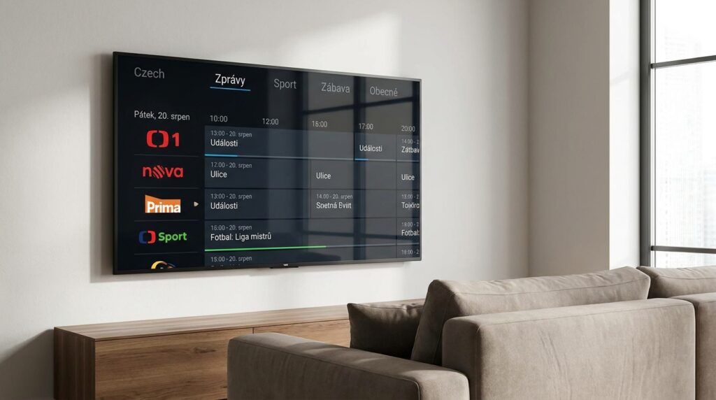 IPTV CZ avec chaînes de télévision tchèques et guide EPG