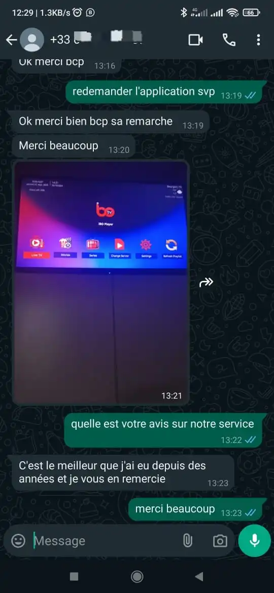 Capture écran avis client WhatsApp Ablaflex