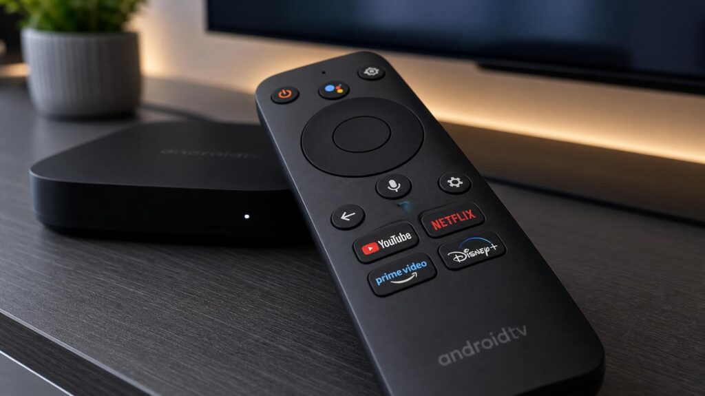 box iptv android avec télécommande bluetooth et fonction recherche vocale