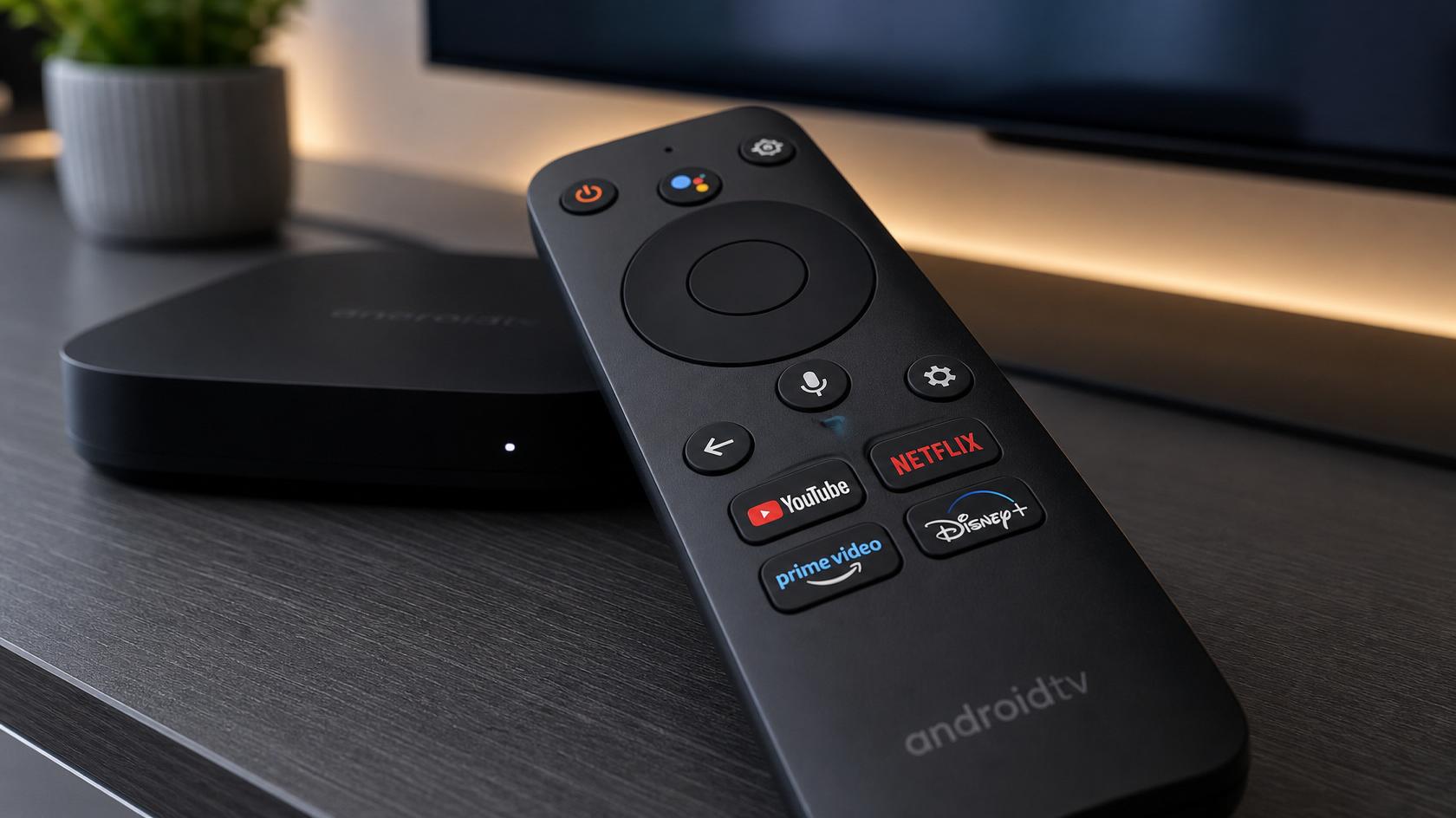 box iptv android avec télécommande bluetooth et fonction recherche vocale