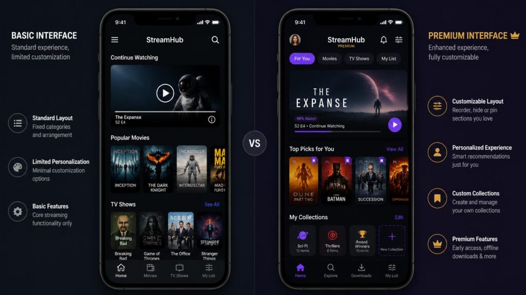 comparaison iptv smarters pro version avancée versus version standard