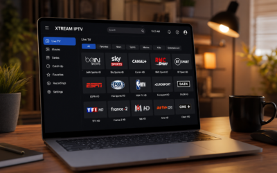 interface xtream iptv affichant une liste de chaînes sur écran d'ordinateur